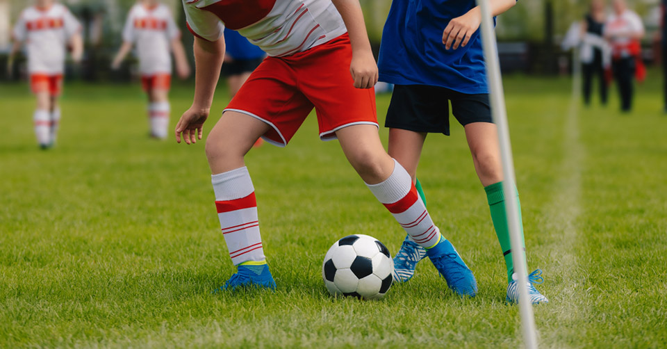 Kids playing soccer